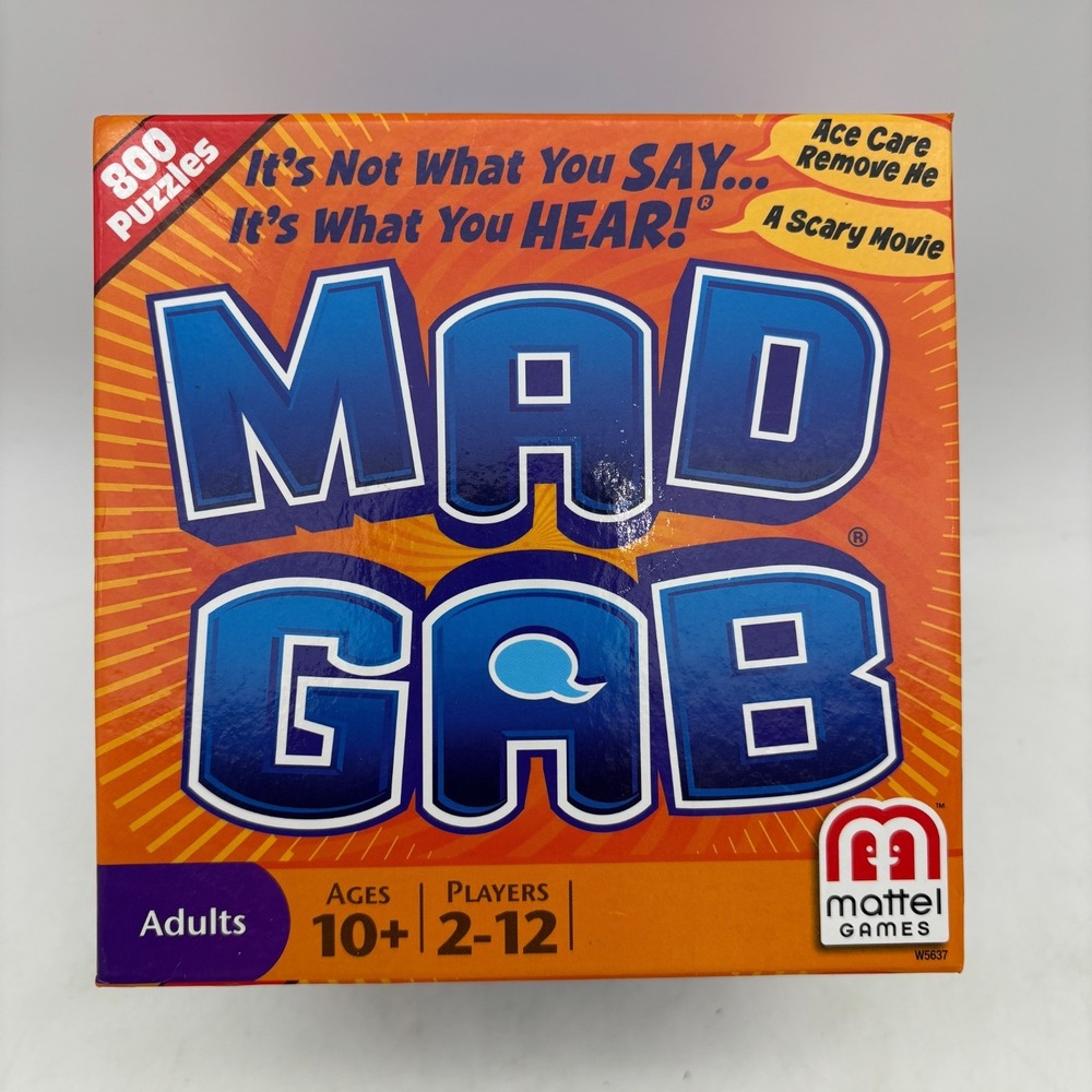 Mad Gab Game COMPLETE Mattel 2011 Party Game Words Humor